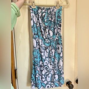 Lilly Pulitzer Atwood strapless dress in “Shape Up or Ship Out” print SIZE M
